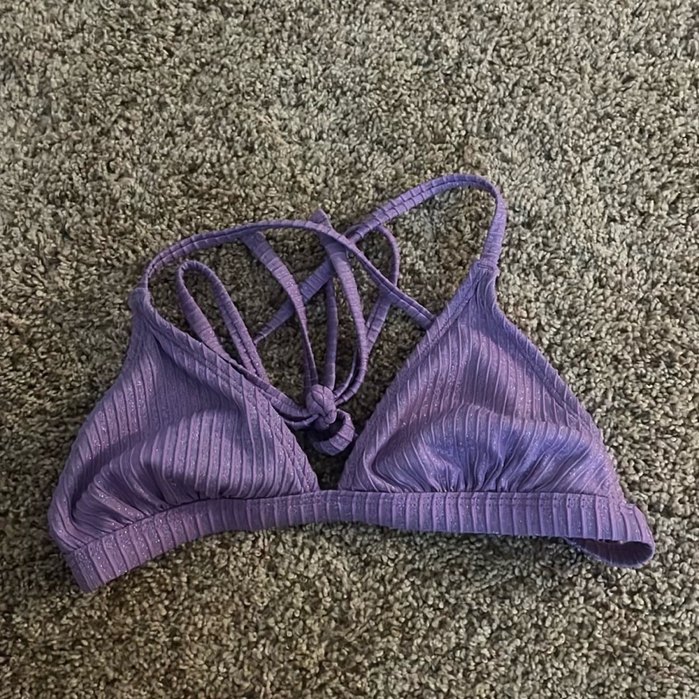Sparkly purple bikini top